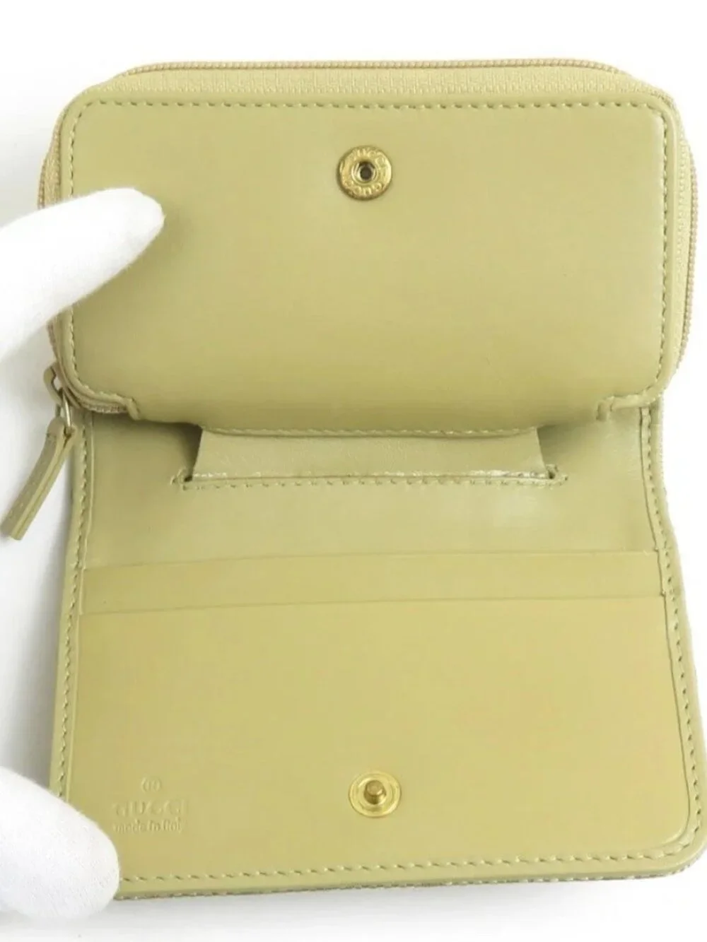 Auth GUCCI Key Case Card Case Holder Light Khaki GG Canvas/Metal - e61077a - Picture 3 of 11